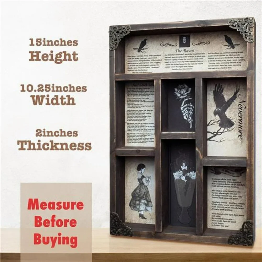 Rustic Gothic Wall Shelf Vintage Floating Display Rack Halloween Home Decor Gift